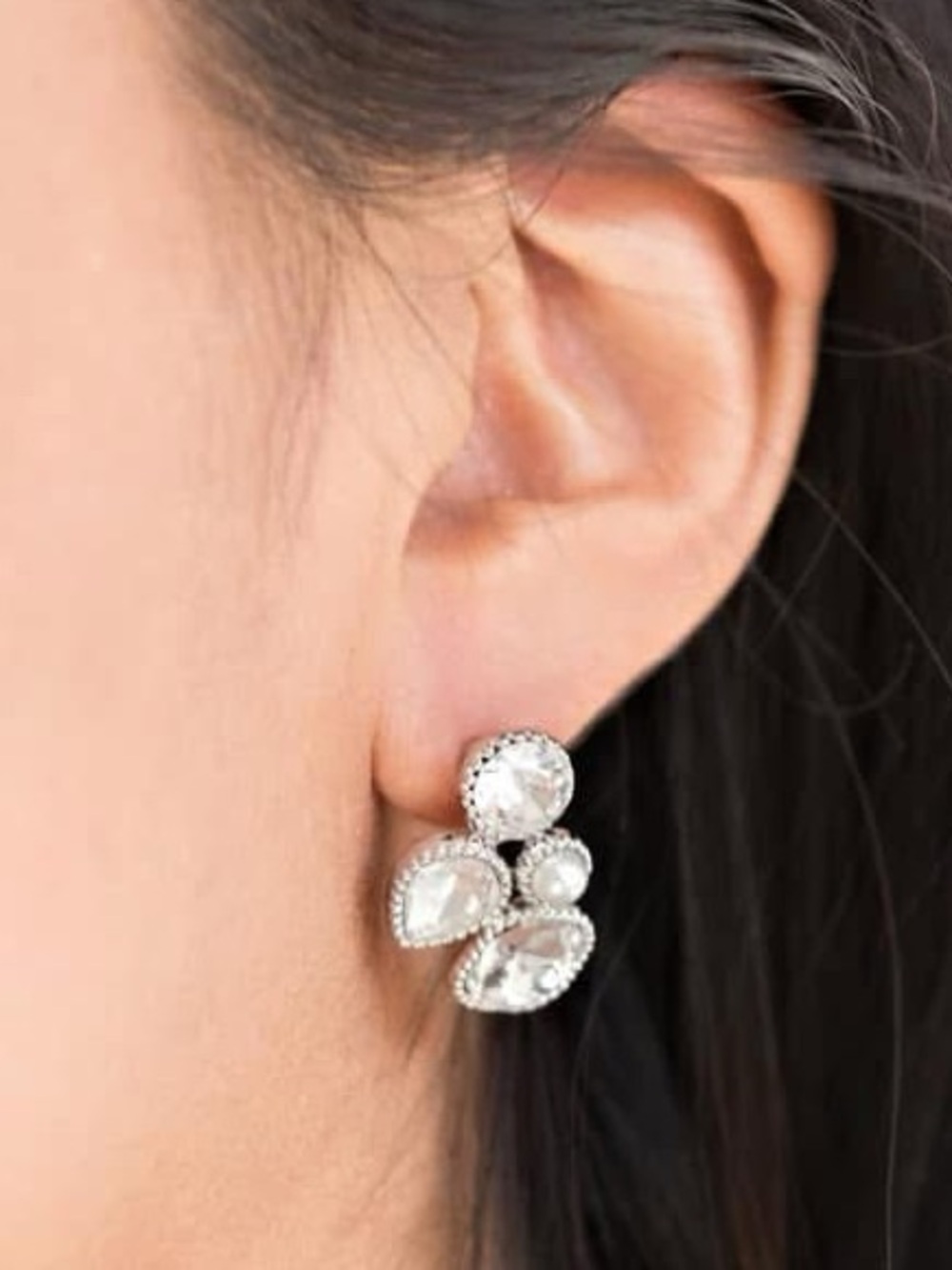 Crystal rhinestone cluster earrings